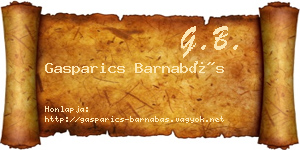 Gasparics Barnabás névjegykártya
