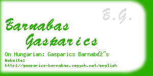 barnabas gasparics business card